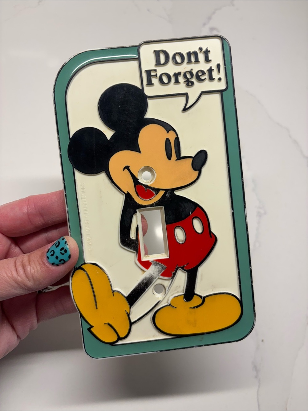 Vintage Mickey Mouse 'Don't Forget!' Decorative Light Switch Cover